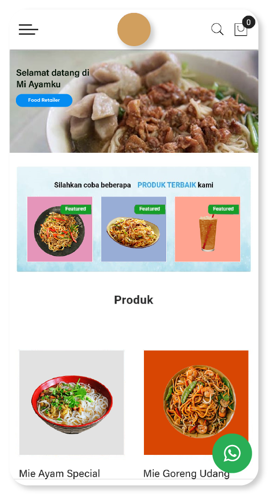 Contoh website toko online yang dibuat di ShopKey untuk kategori kuliner