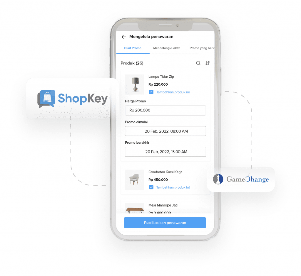 Contoh fitur mengelola penawaran pada aplikasi ShopKey