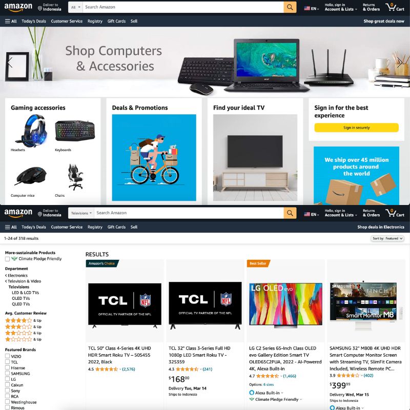 UX situs Amazon