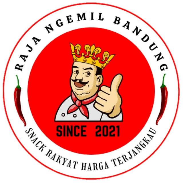 logo produk raja ngemil bandung warna merah