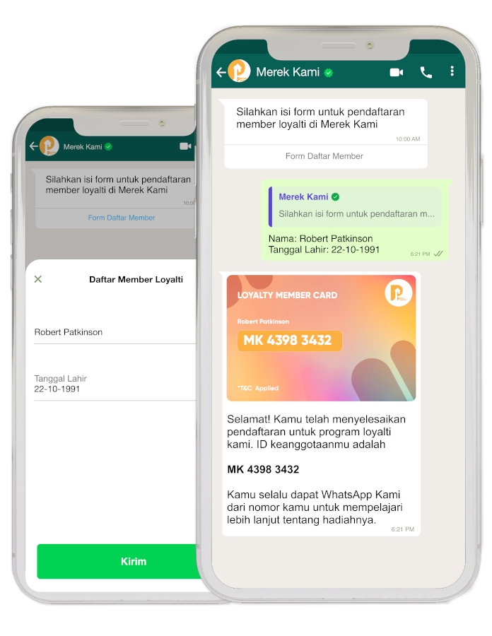 Info benefit poin ke pelanggan lewat WhatsApp
