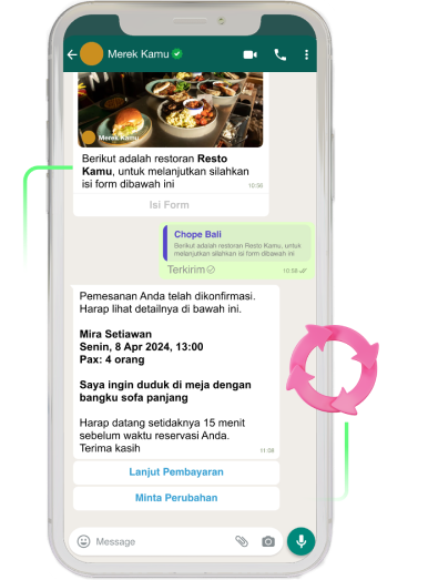 Reservasi otomatis lewat WhatsApp